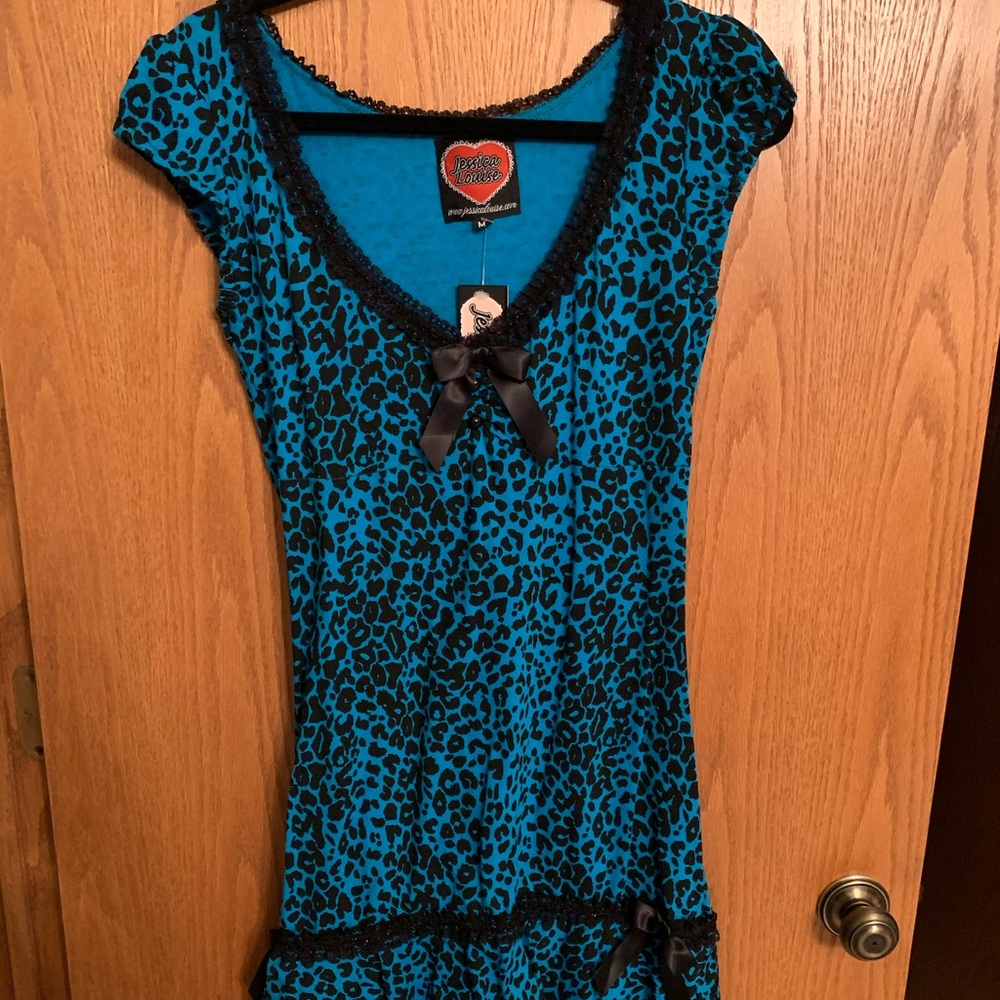 Brand New Jessica Louise blue cheetah dress